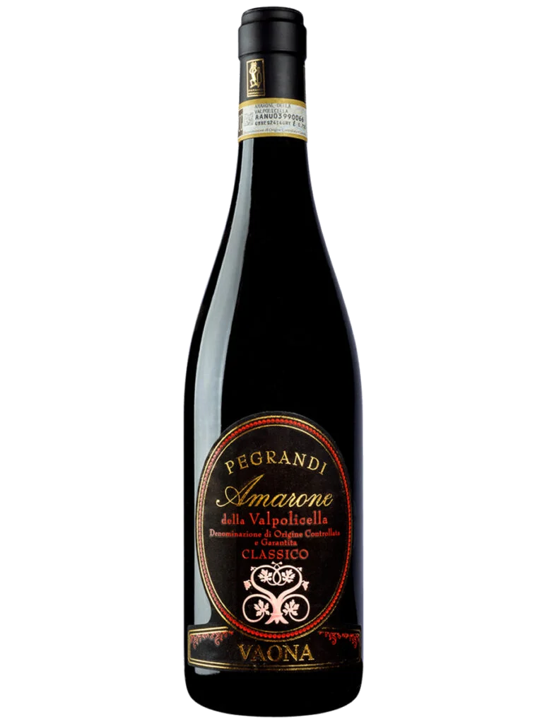 Product shot of Amarone Pegrandi Classico DOCG u2013 Rich and Elegant Valpolicella Red Wine (75cl) bottle shot u2013 Italian red wine u2013 shop Amarone Pegrandi Cu2026