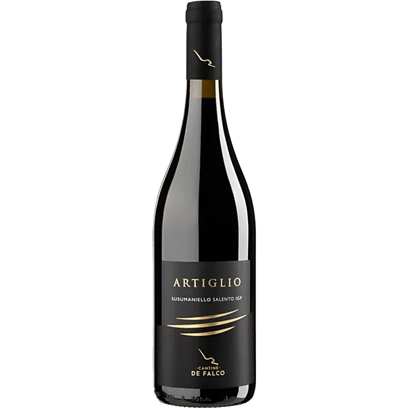 Product shot of Cantine de Falco Artiglio Susumaniello IGP Salento u2013 Rich Italian Red Wine bottle shot u2013 Italian red wine u2013 shop Cantine de Falco Artigu2026