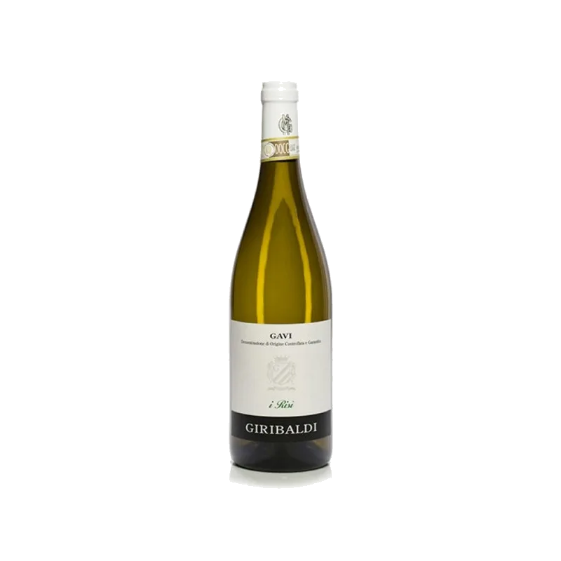 Product shot of Giribaldi Gavi I Risi DOCG u2013 Elegant Italian White Wine (75cl) bottle shot u2013 Italian white wine u2013 shop Giribaldi Gavi I Risi DOCG u2013 Eu2026