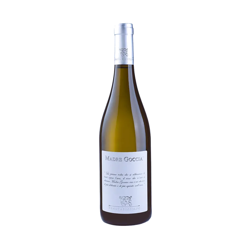 Product shot of Madre Goccia IGT Bianco u2013 Elegant Calabrian White Wine (75cl) bottle shot u2013 Italian white wine u2013 shop Madre Goccia IGT Bianco u2013 Elegau2026