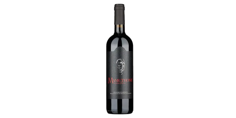 Studio image of Mamuthone DOC Cannonau di Sardegna u2013 Bold Sardinian Red Wine (75cl) bottle shot u2013 Italian red wine u2013 buy Mamuthone DOC Cannonau di Sardu2026
