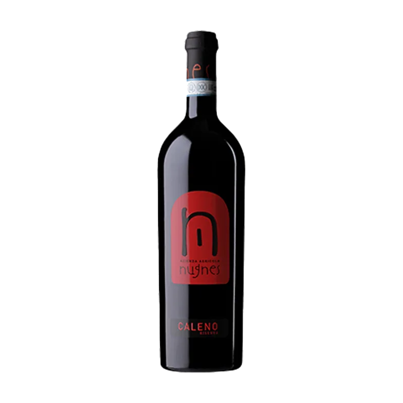 Product shot of Caleno Riserva DOC 2015 u2013 Aged Southern Italian Red from Nugnes (75cl) wine bottle shot u2013 Italian red wine u2013 shop Caleno Riserva DOC 20u2026