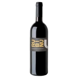 Studio image of Rubinu Cannonau di Sardegna DOC wine bottle shot u2013 Italian wine u2013 buy Rubinu Cannonau di Sardegna DOC wine online in the UK u2013 premium Iu2026