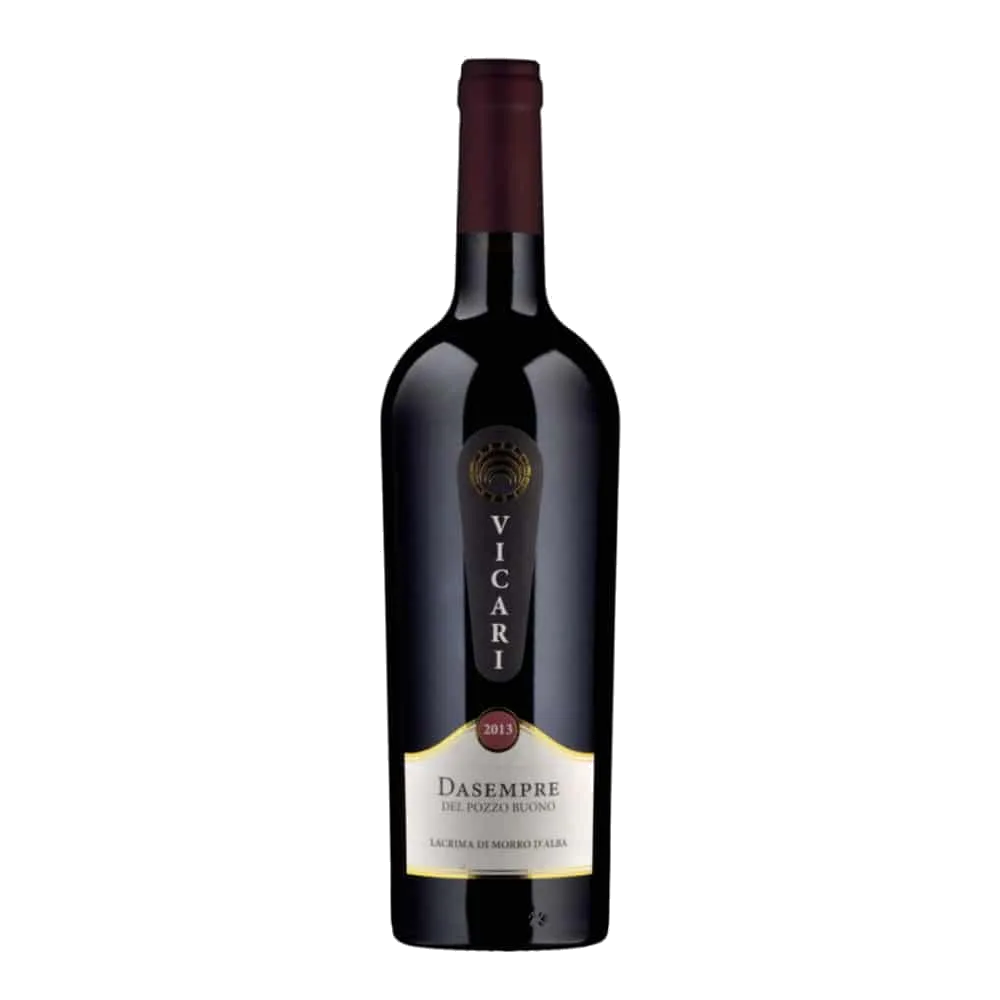 Product shot of Vicari Essenza del Pozzo Buono Lacrima di Morro du2019Alba u2013 Italian Red Wine (100% Lacrima) bottle shot u2013 Italian red wine u2013 shop Vicariu2026