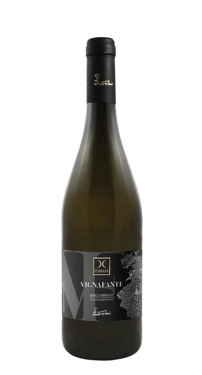 Product shot of Le Cimate Vignafante Umbria IGT Bianco 2024 u2013 Elegant Italian White Blend wine bottle shot u2013 Italian white wine u2013 shop Le Cimate Vignafu2026