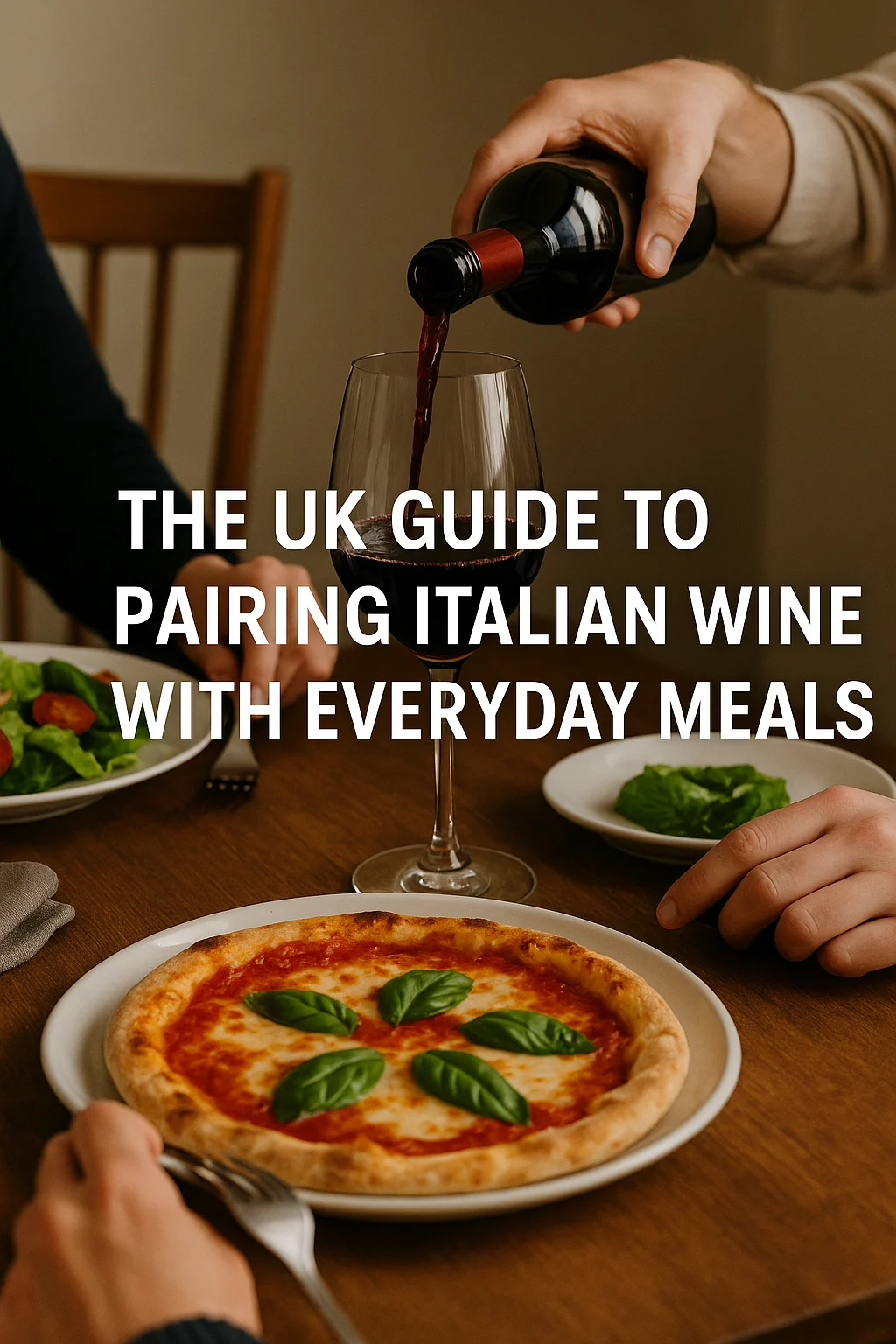 Italian wine paired with everyday meals, showing how Italian wines are meant to be enjoyed with food in a relaxed dining setting
