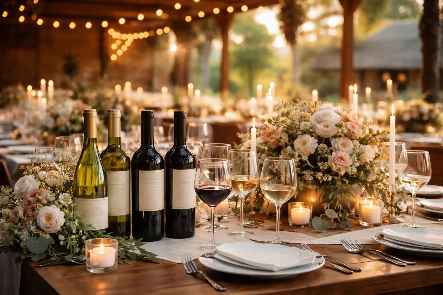 How much wine for 60 guests wedding Wedding wine table setup for 60 guests at a UK wedding reception