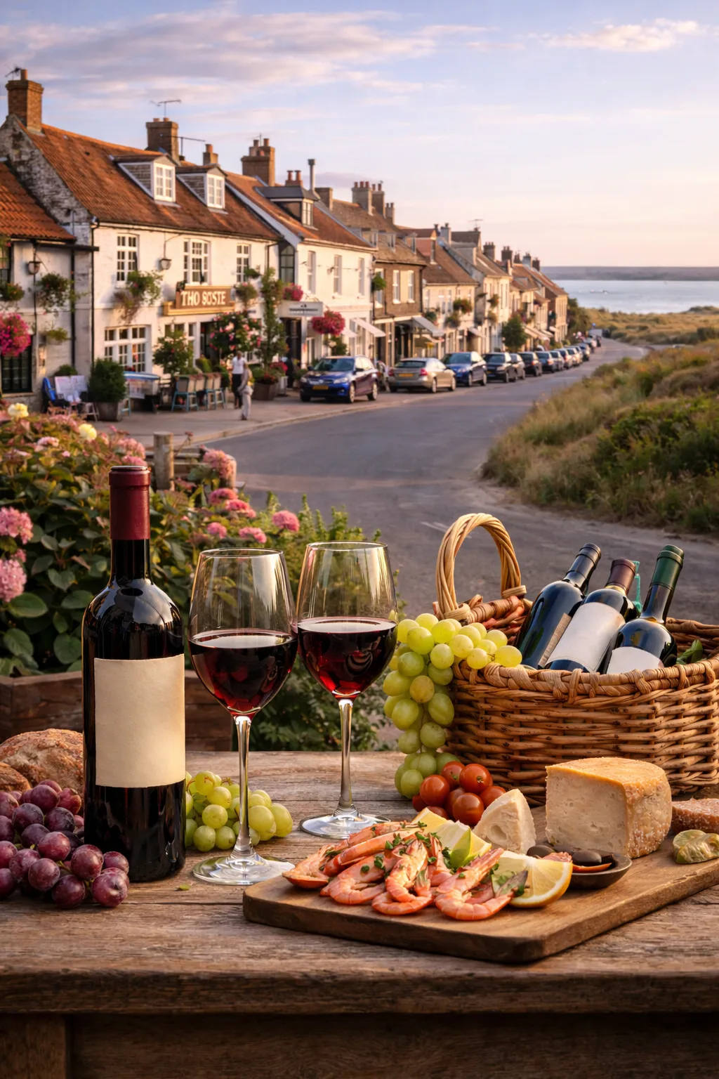 Fine Italian wine delivered in Burnham Market, with views of the coastal village and North Norfolk setting