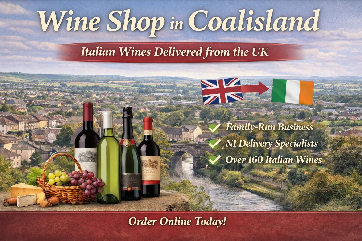 Wine shop in Coalisland delivering Italian wines from the UK warehouse