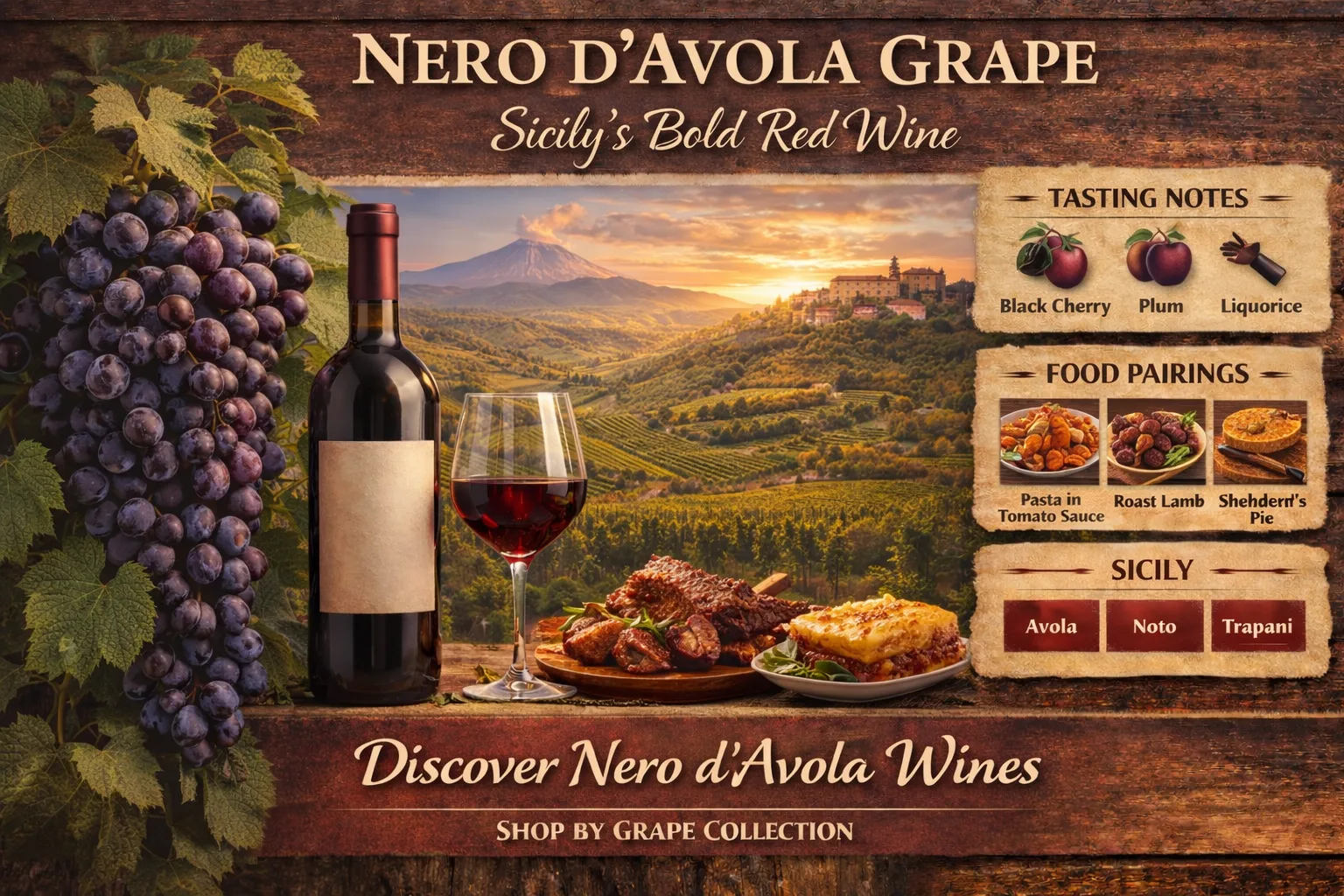 Nero d’Avola Grape – Sicily’s Bold Red Wine Nero d’Avola red wine from Sicily with Italian food pairings