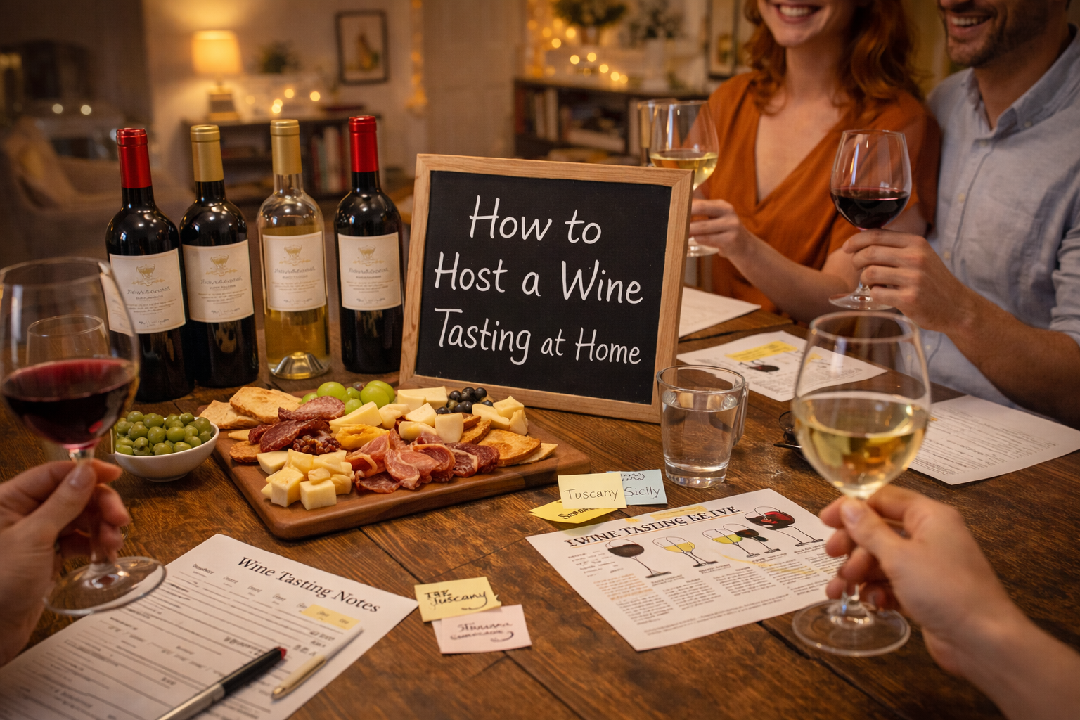 How to host a wine tasting at home setup with friends