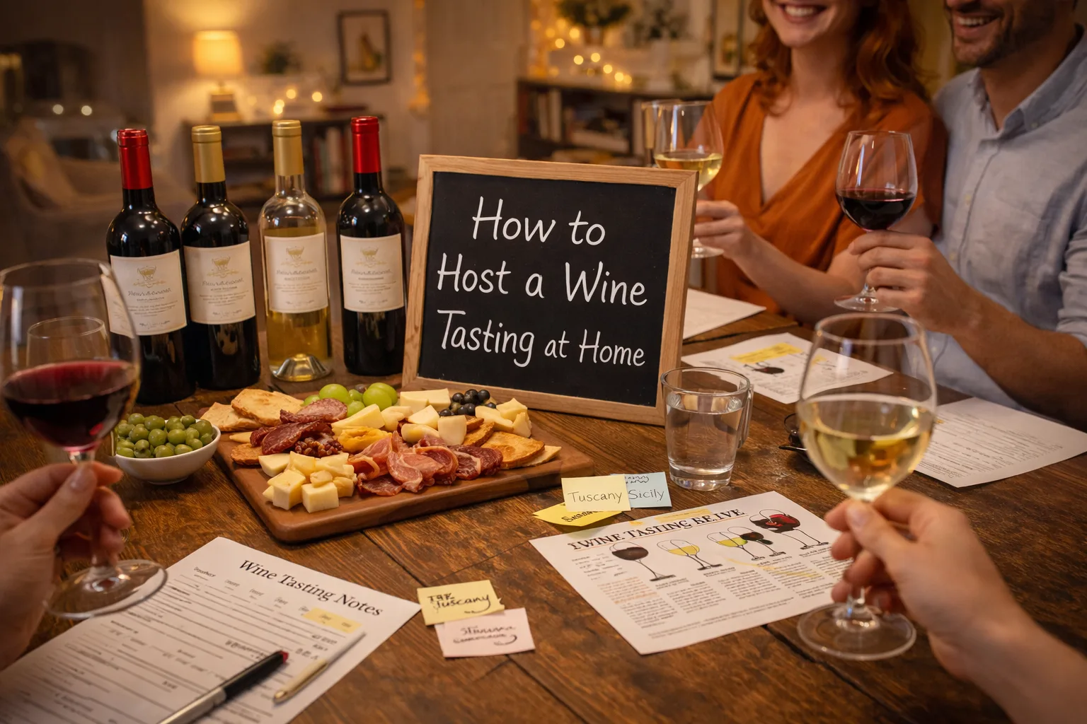 How to host a wine tasting at home setup with friends