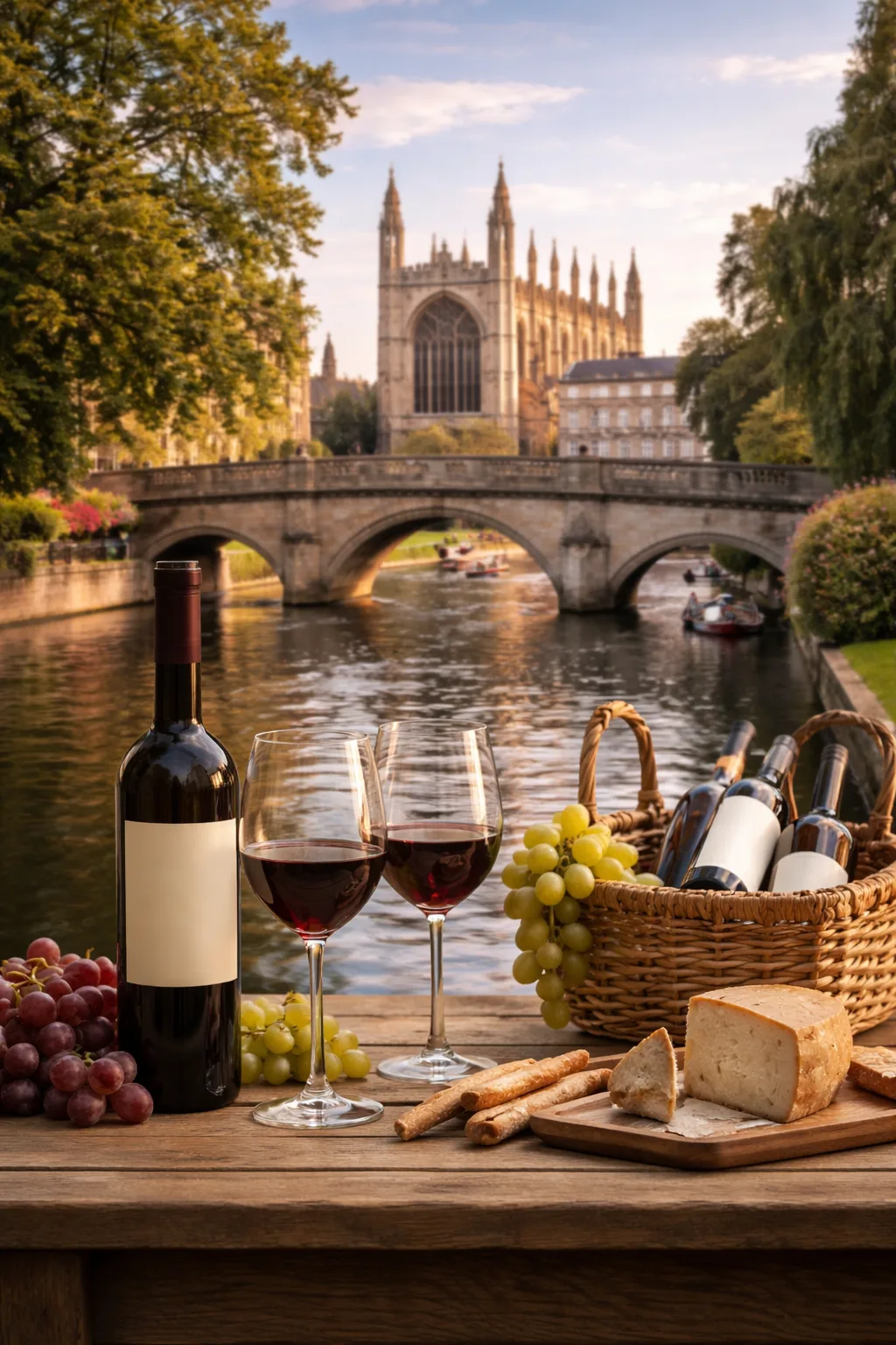 Cambridge wine delivery – fine Italian wine near the River Cam Fine Italian wine delivered in Cambridge, with views of the River Cam and historic college buildings