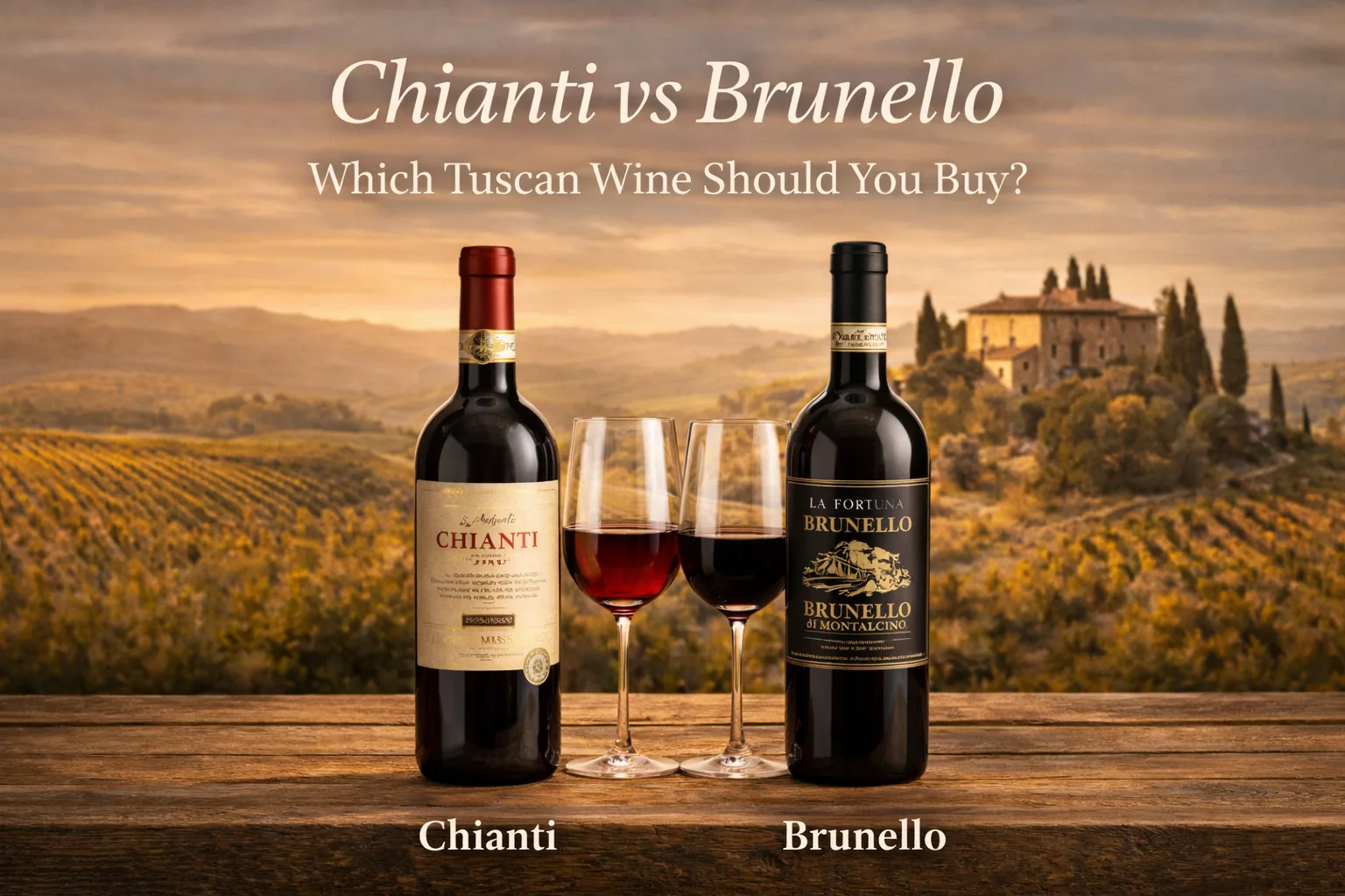chianti vs brunello wine comparison bottles