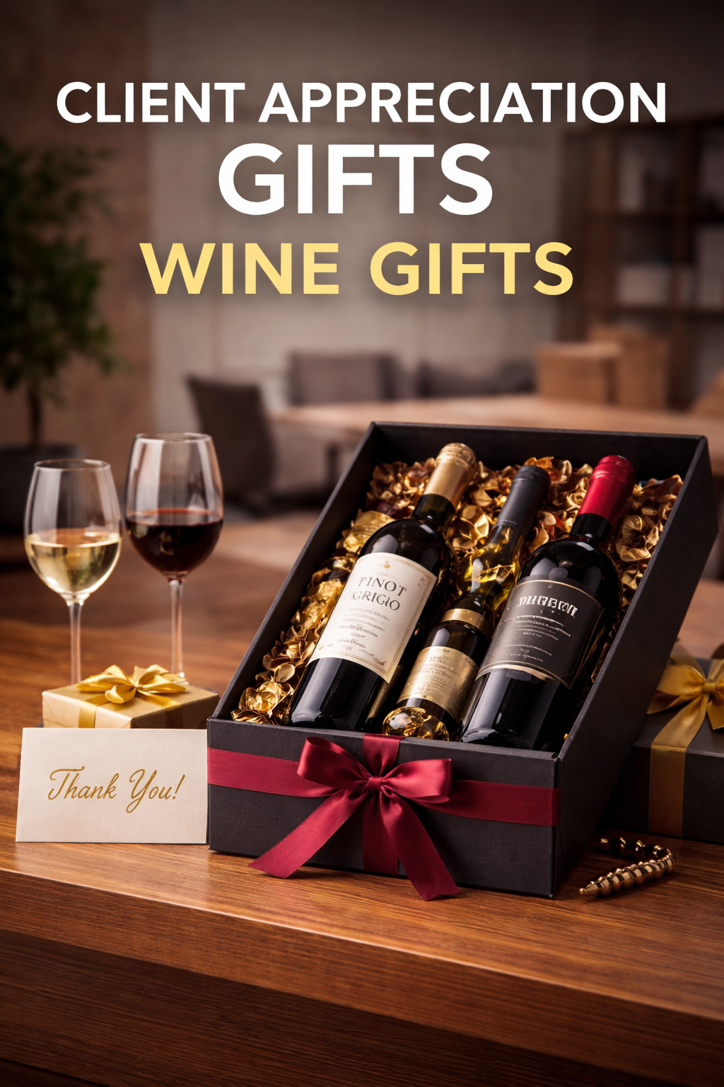 Client appreciation wine gifts for UK businesses in luxury gift packaging
