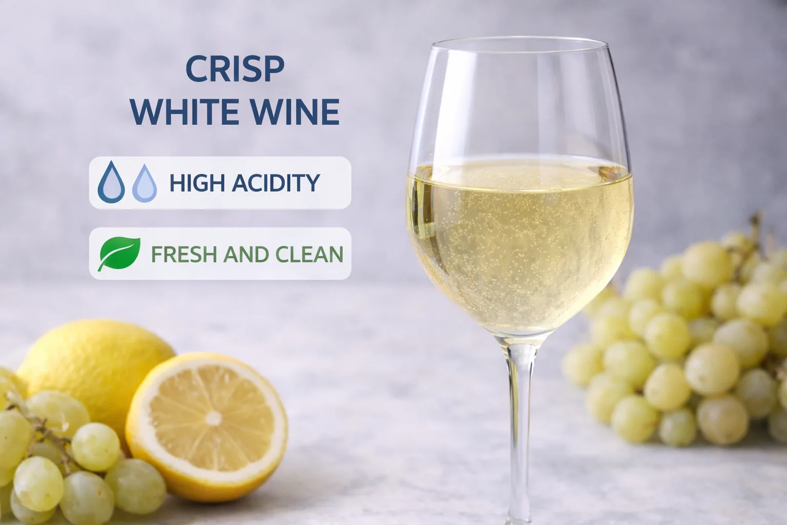 What Is Crisp White Wine? Glass of crisp white wine showing a fresh, clear style with bright acidity