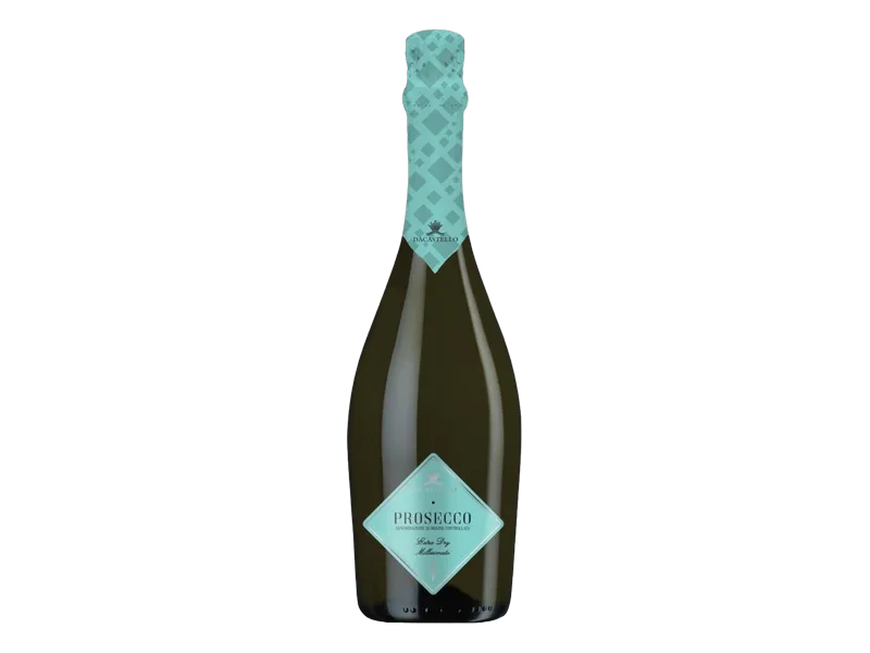 Dacastello Prosecco DOC Extra Dry Millesimato 75cl Italian sparkling wine bottle