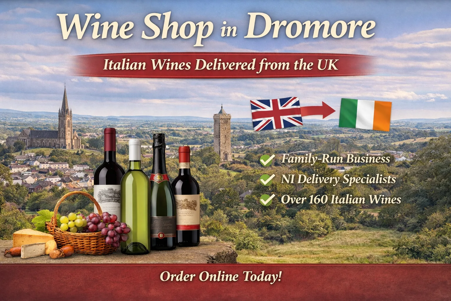 Wine shop in Dromore delivering Italian wines from the UK warehouse