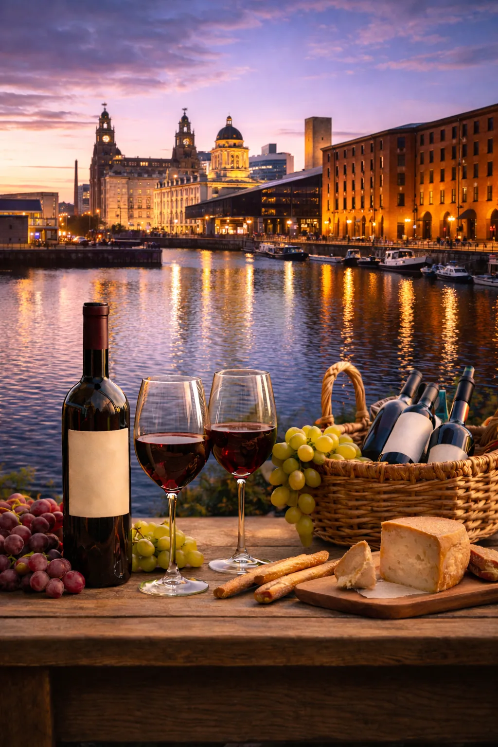 Fine Italian wine delivered in Liverpool, with views of Albert Dock and the historic waterfront
