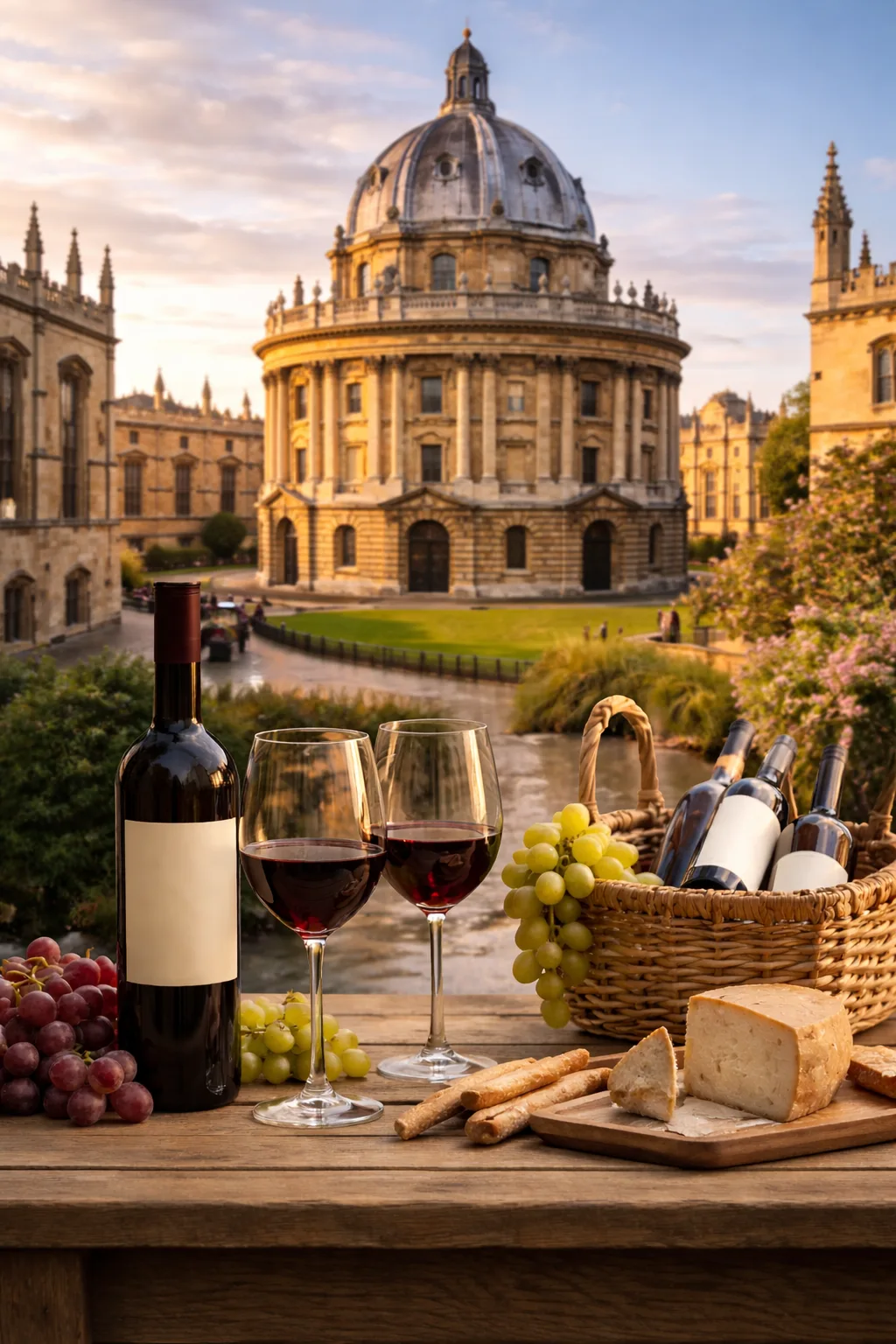 Fine Italian wine delivered in Oxford, with views of the Radcliffe Camera and historic university buildings