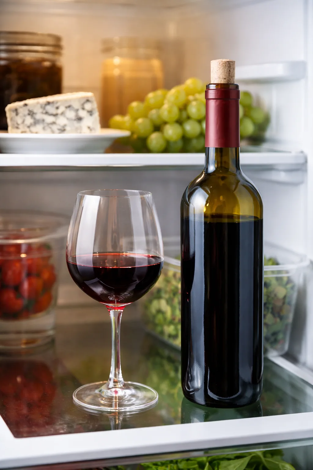 How to Store Opened Red Wine Opened bottle of red wine resealed and stored upright to show how to store opened red wine properly
