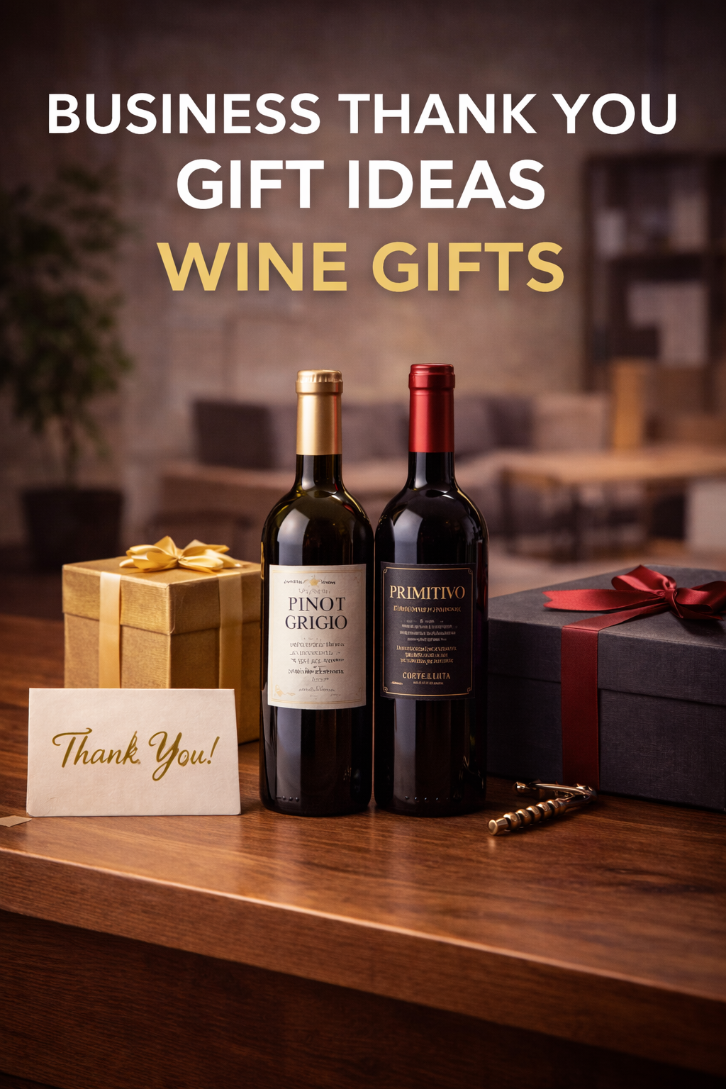 Business thank you wine gifts for UK professionals with luxury packaging