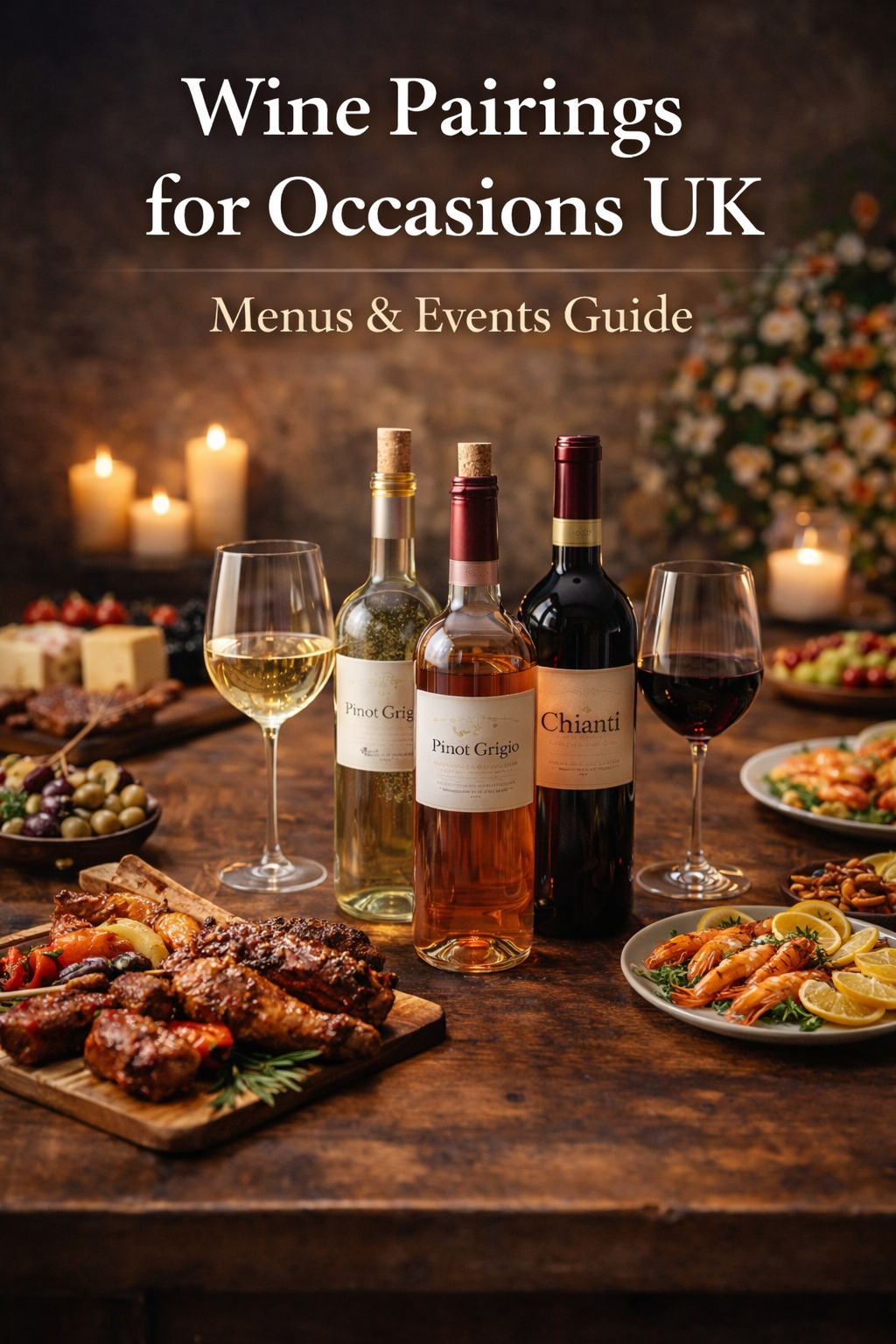 wine pairings for occasions UK with Italian red white and rosé wines