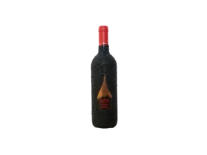 Lacryma Christi del Vesuvio Rosso Pietra Lavica volcanic wine bottle with lava stone coating