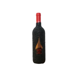 Lacryma Christi del Vesuvio Rosso Pietra Lavica volcanic wine bottle with lava stone coating