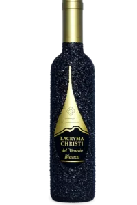 Pietra lavica wine bottle, Lacryma Christi del Vesuvio DOP Bianco grown on volcanic lava soil on the slopes of Mount Vesuvius