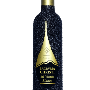 Pietra lavica wine bottle, Lacryma Christi del Vesuvio DOP Bianco grown on volcanic lava soil on the slopes of Mount Vesuvius