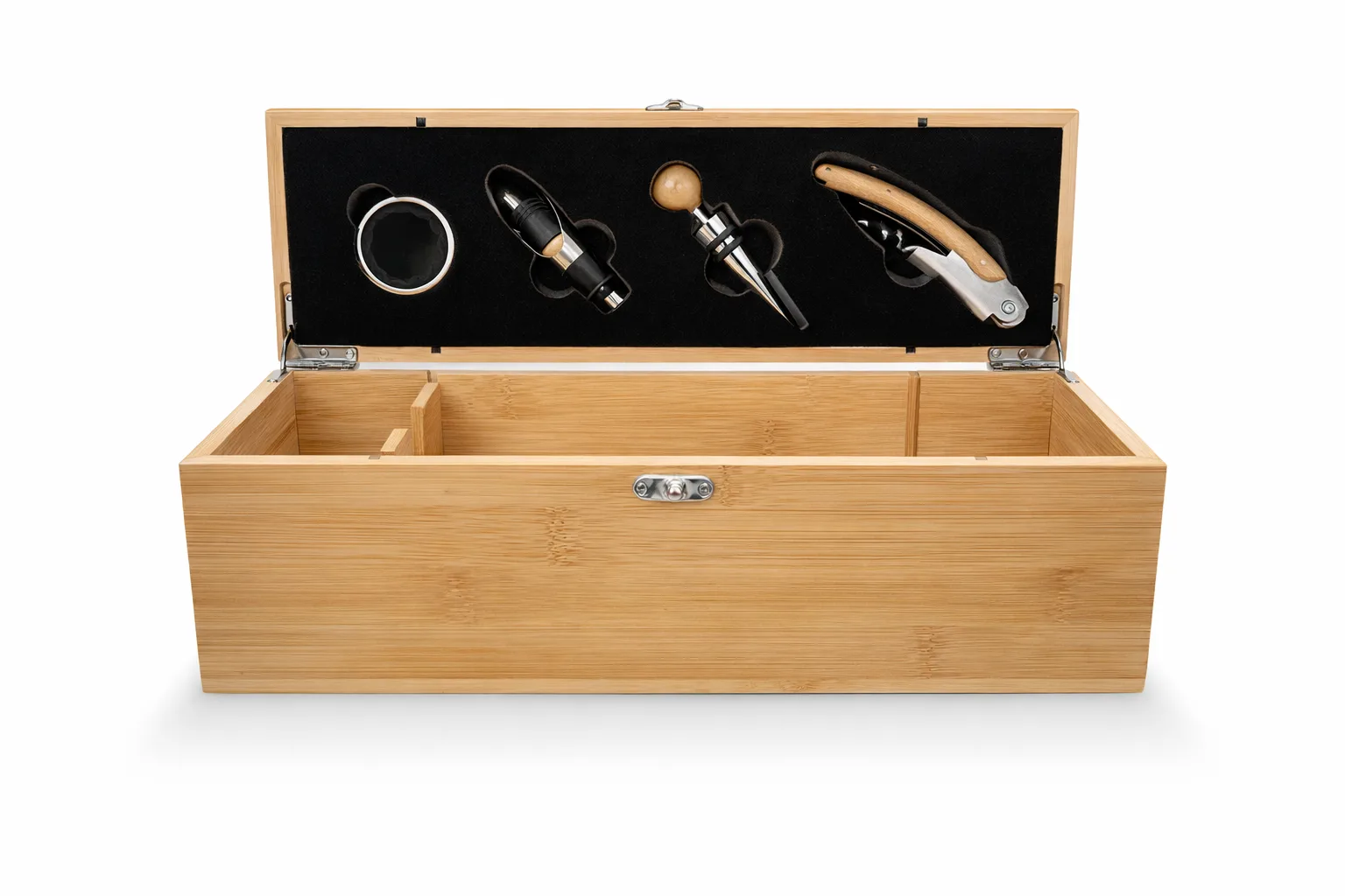 Donzella Wines gift case with wine bottle inside ready for gifting