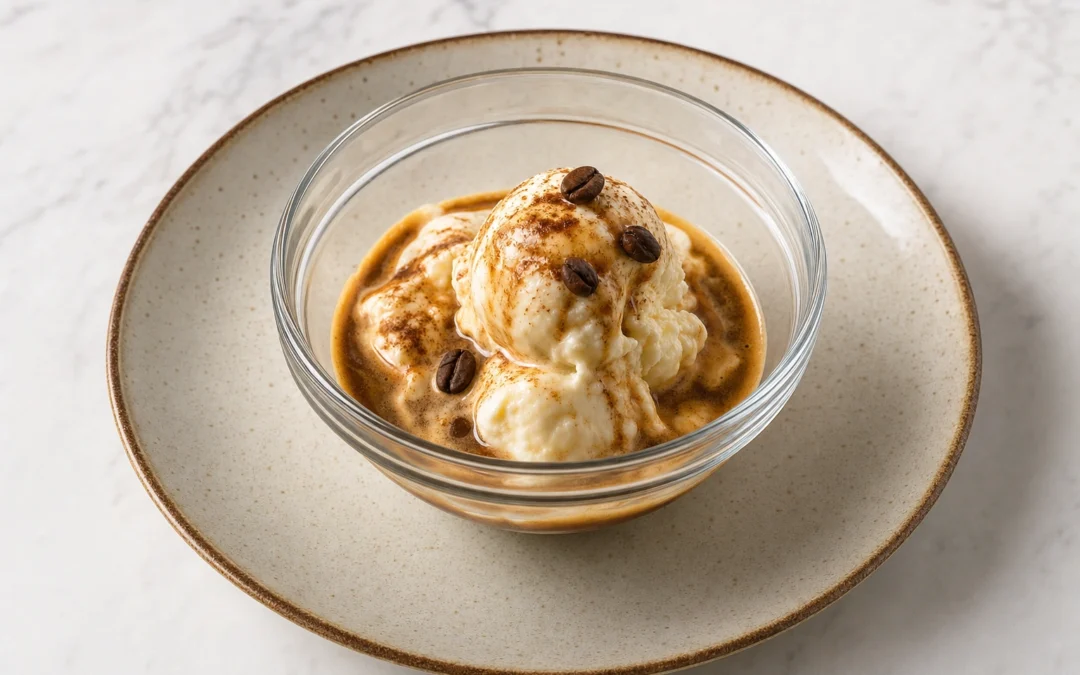 Affogato served for a UK Italian wine pairing guide
