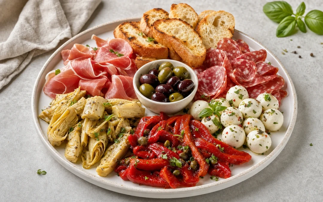 Antipasti served for a UK Italian wine pairing guide