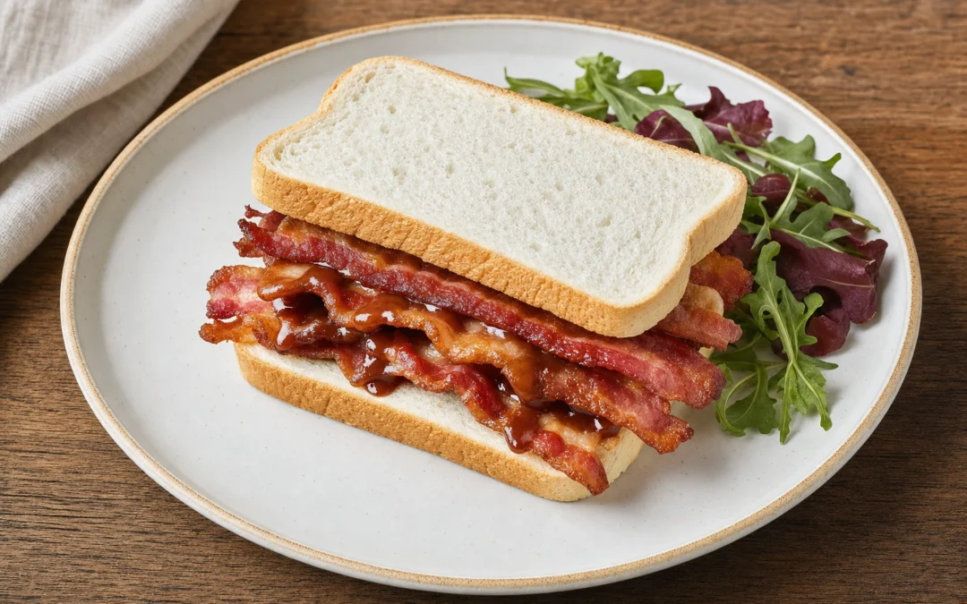 Bacon Sandwich served for a UK Italian wine pairing guide