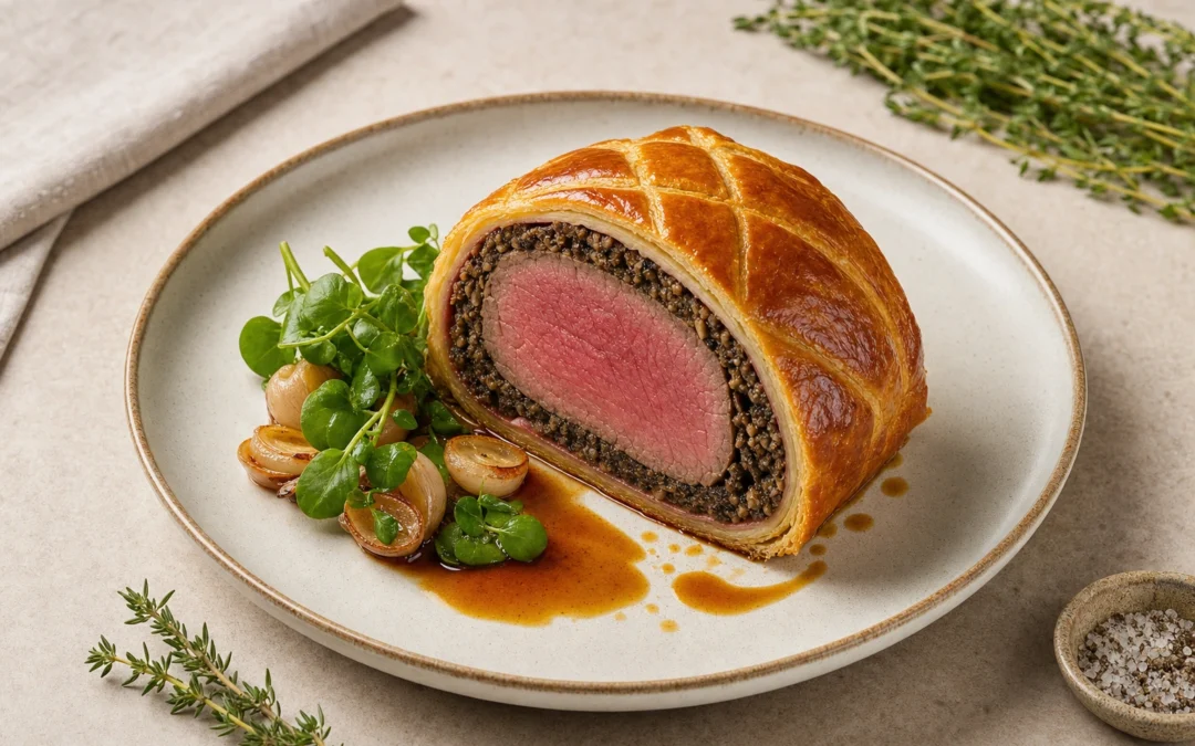 Beef Wellington food pairing image for Italian wine recommendations