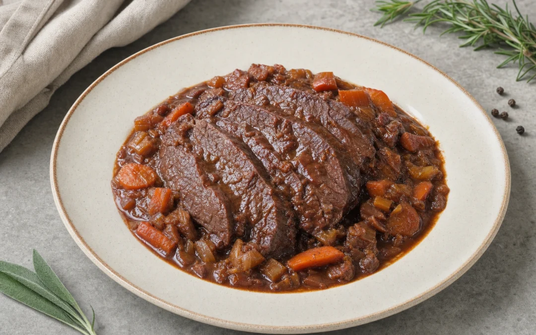 Brasato al Barolo served for a UK Italian wine pairing guide