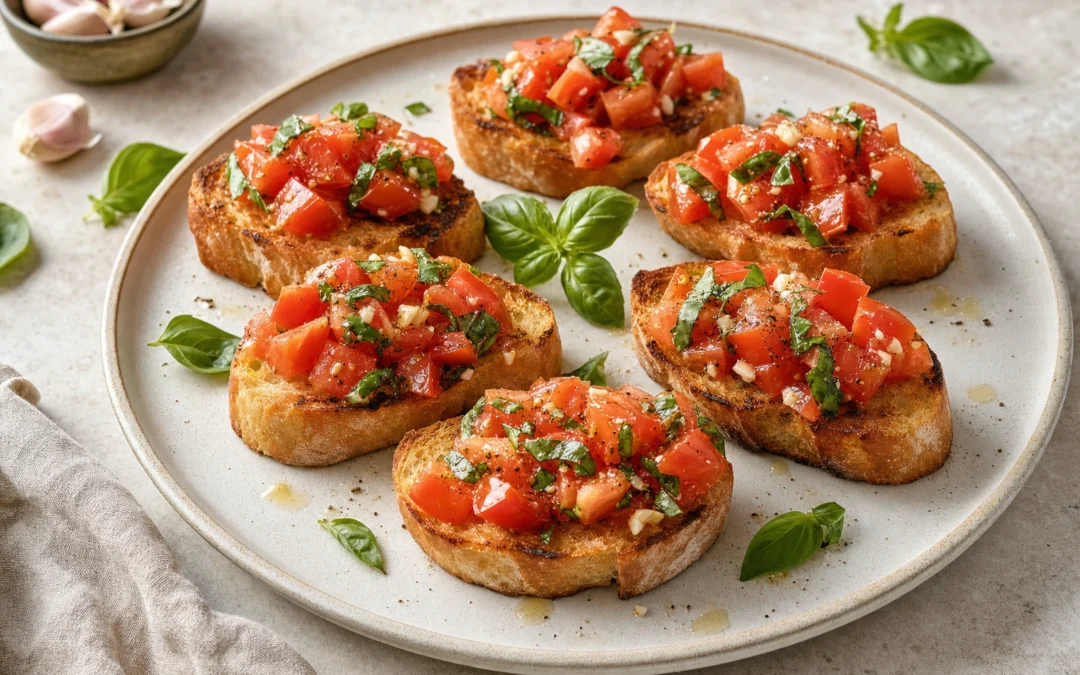 Classic bruschetta matched with Italian wine pairing advice