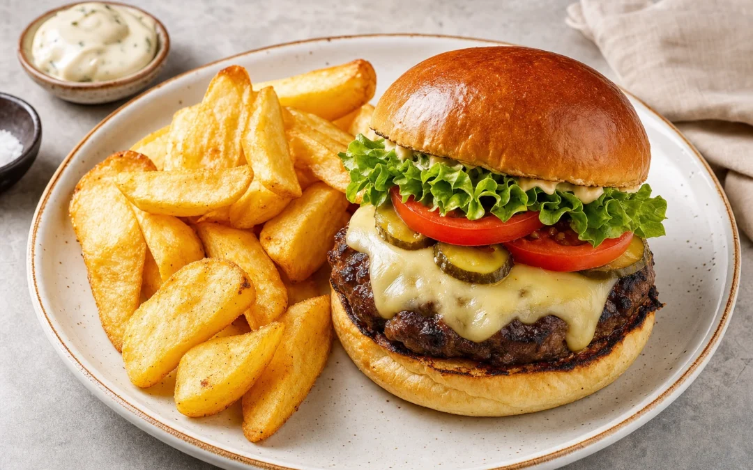 Burger food pairing image for Italian wine recommendations