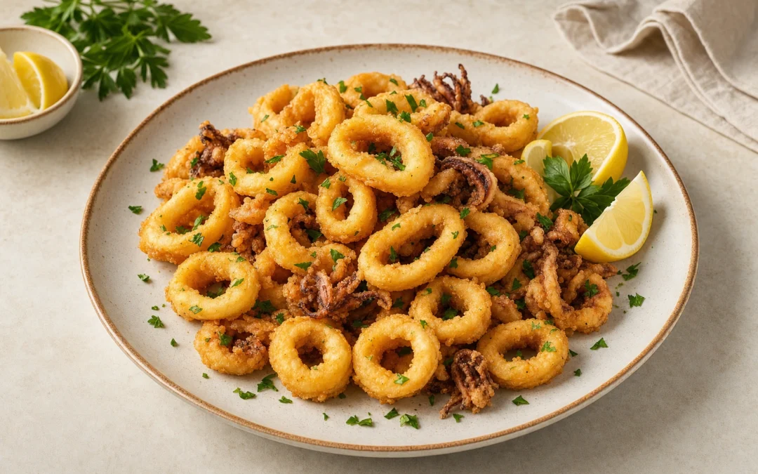 Calamari Fritti served for a UK Italian wine pairing guide