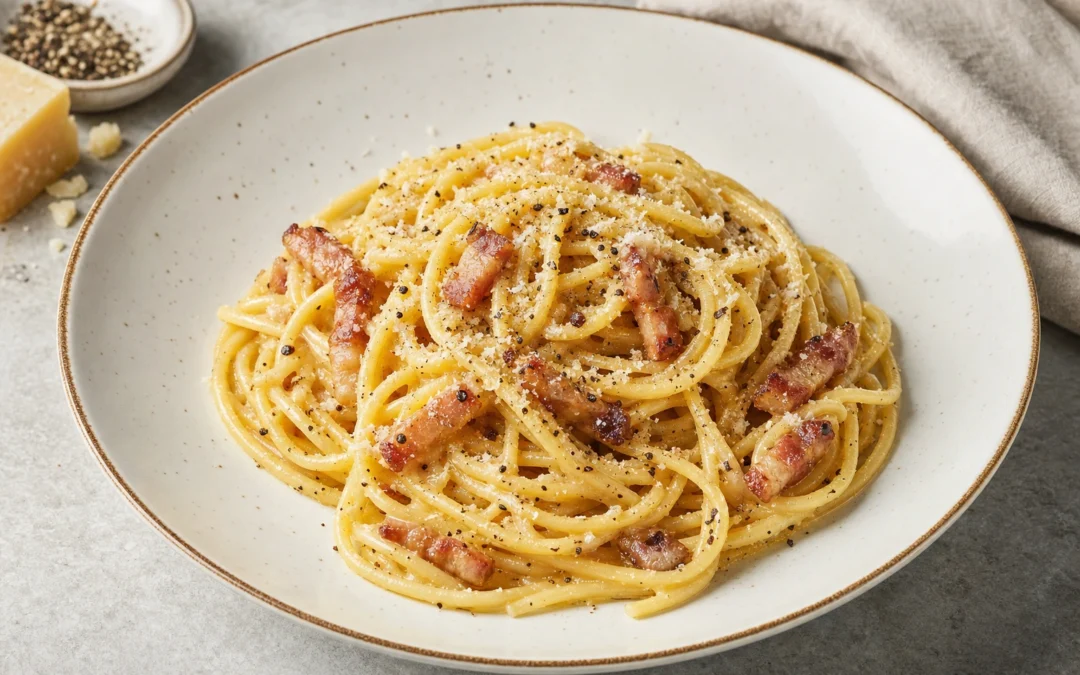 Studio-style carbonara for best wine pairing ideas in the UK