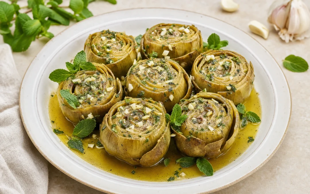 Carciofi alla Romana served for a UK Italian wine pairing guide