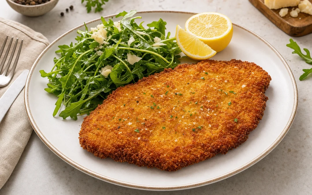 Studio-style chicken milanese for best wine pairing ideas in the UK