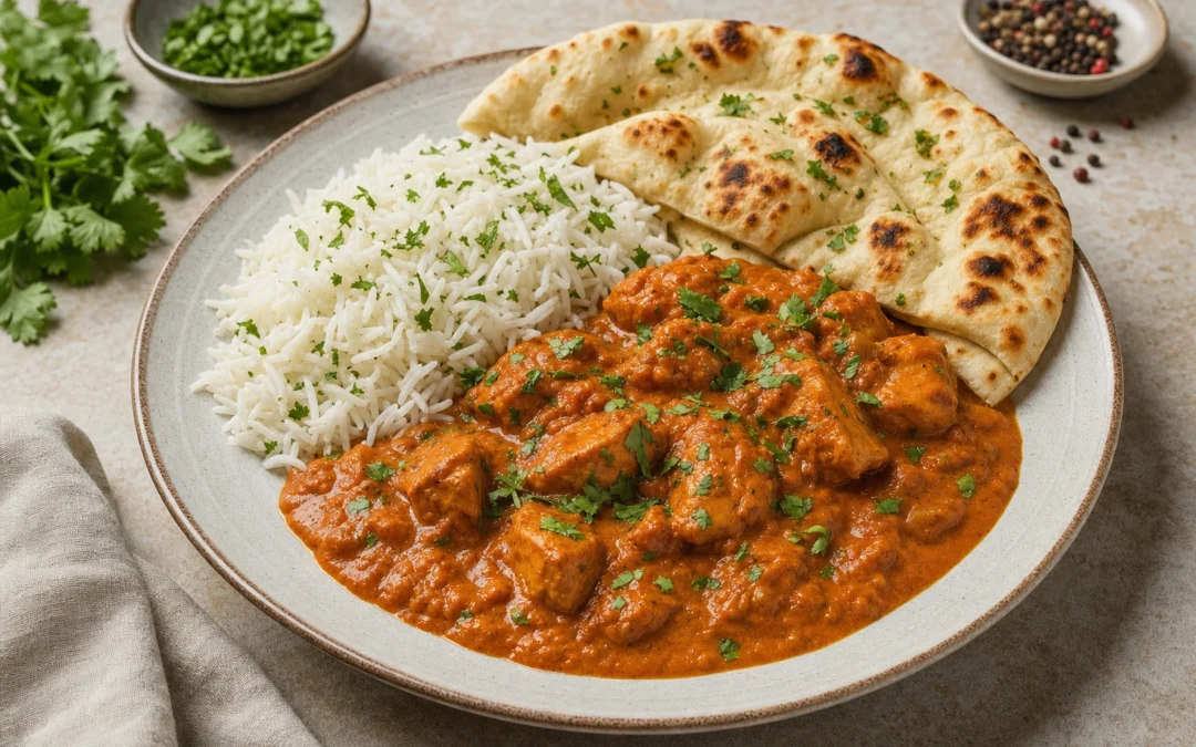 Restaurant-style chicken tikka masala for a UK wine pairing article