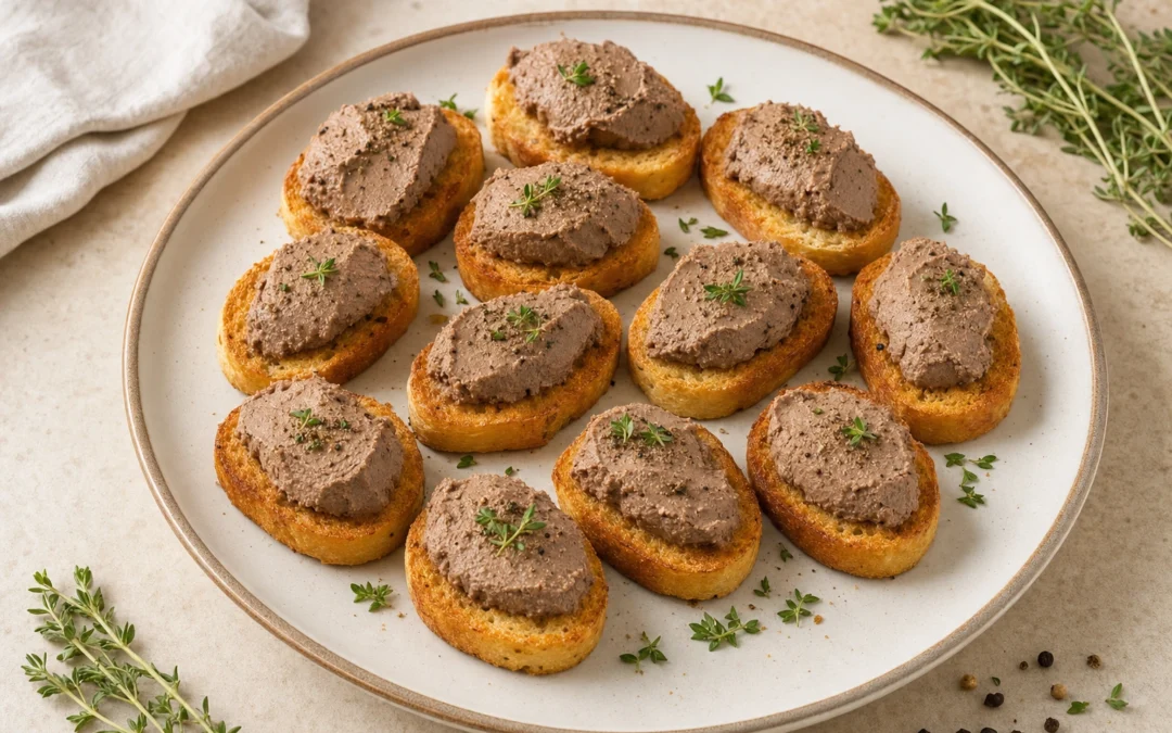 Crostini Toscani served for a UK Italian wine pairing guide