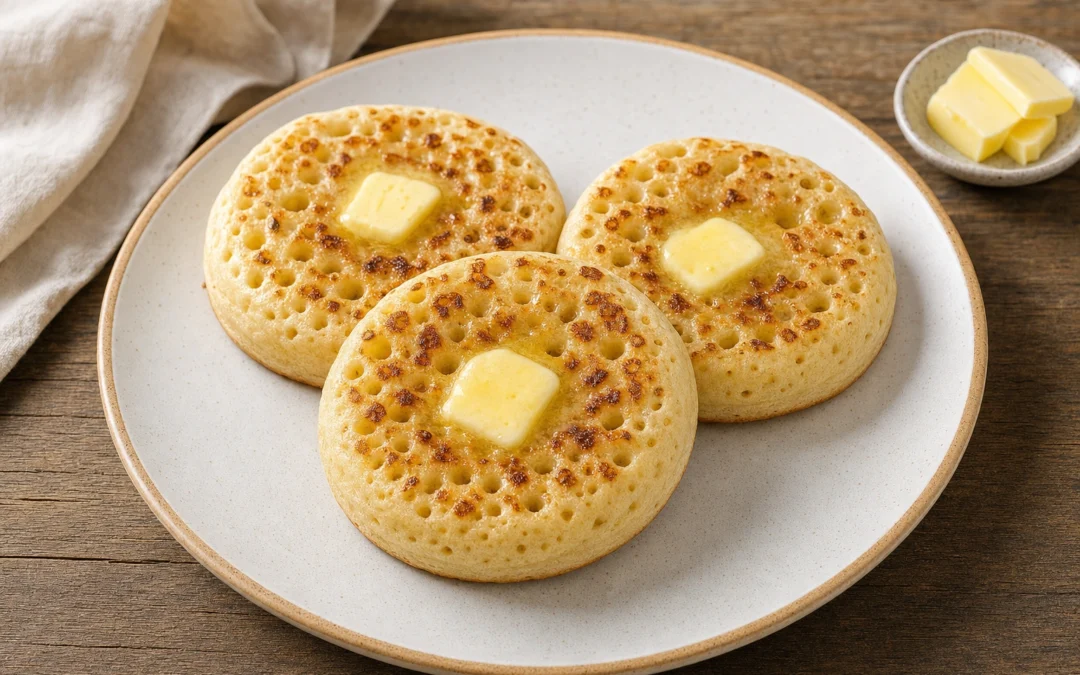 Crumpets served for a UK Italian wine pairing guide