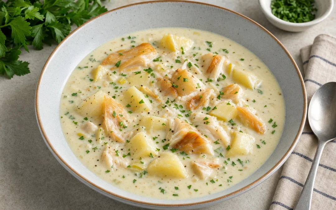 Cullen Skink served for a UK Italian wine pairing guide