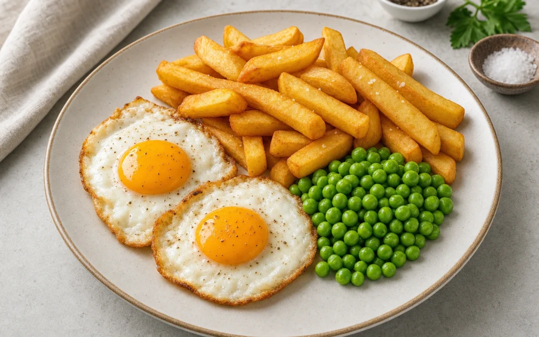 Egg and Chips served for a UK Italian wine pairing guide