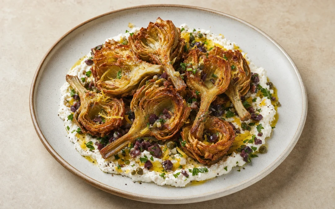 Fried Artichokes served for a UK Italian wine pairing guide