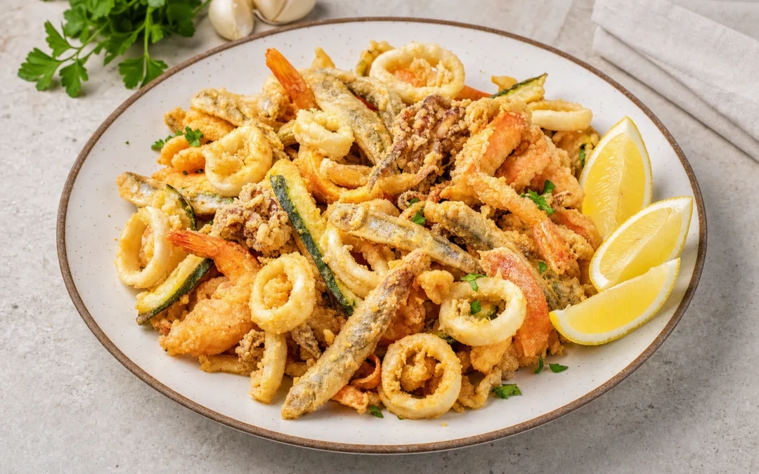 Fritto Misto served for a UK Italian wine pairing guide